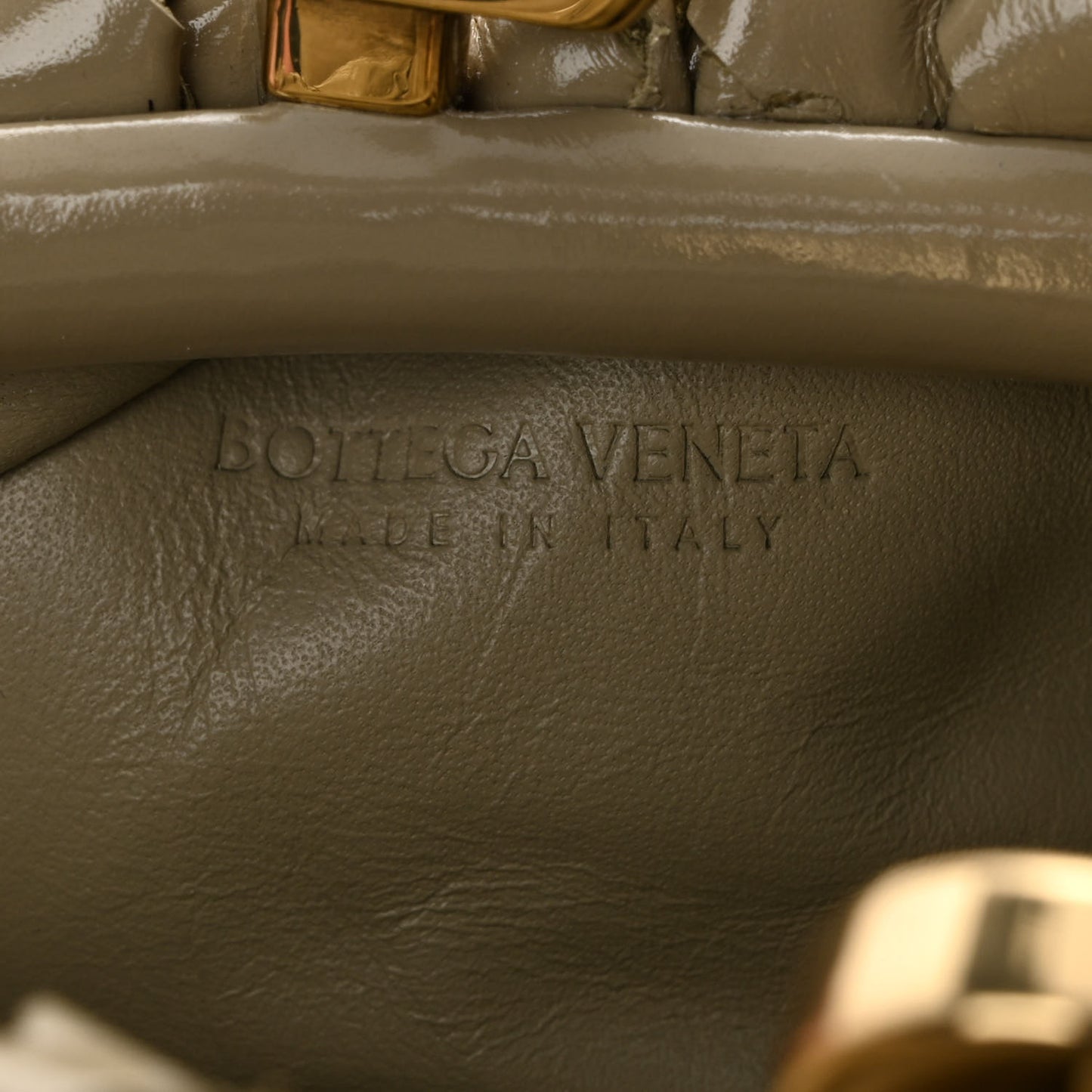 Patent Intrecciato The Mini Pouch Travertine