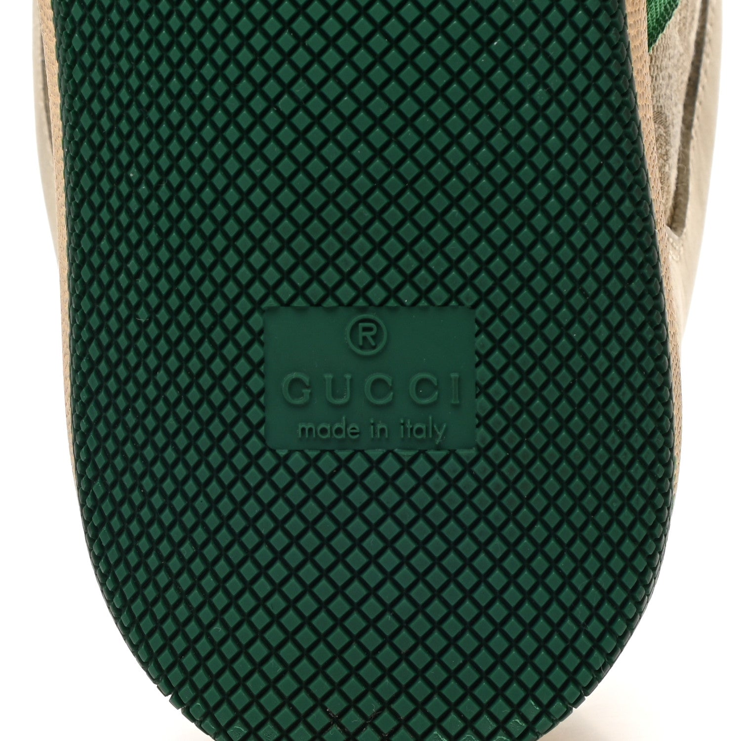 Gucci GG Monogram Nubuck Web Womens Screener Sneakers 35.5 New Sand Dusty Milk Vintage Green 6 of 11
