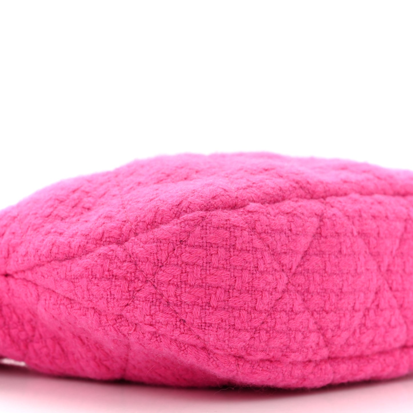 Cashmere Tweed Quilted CC Links Hobo Fuchsia