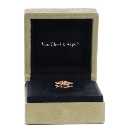 Van Cleef & Arpels 18K Yellow Gold Diamond Mother of Pearl Vintage Alhambra Ring 47 4 3 of 5