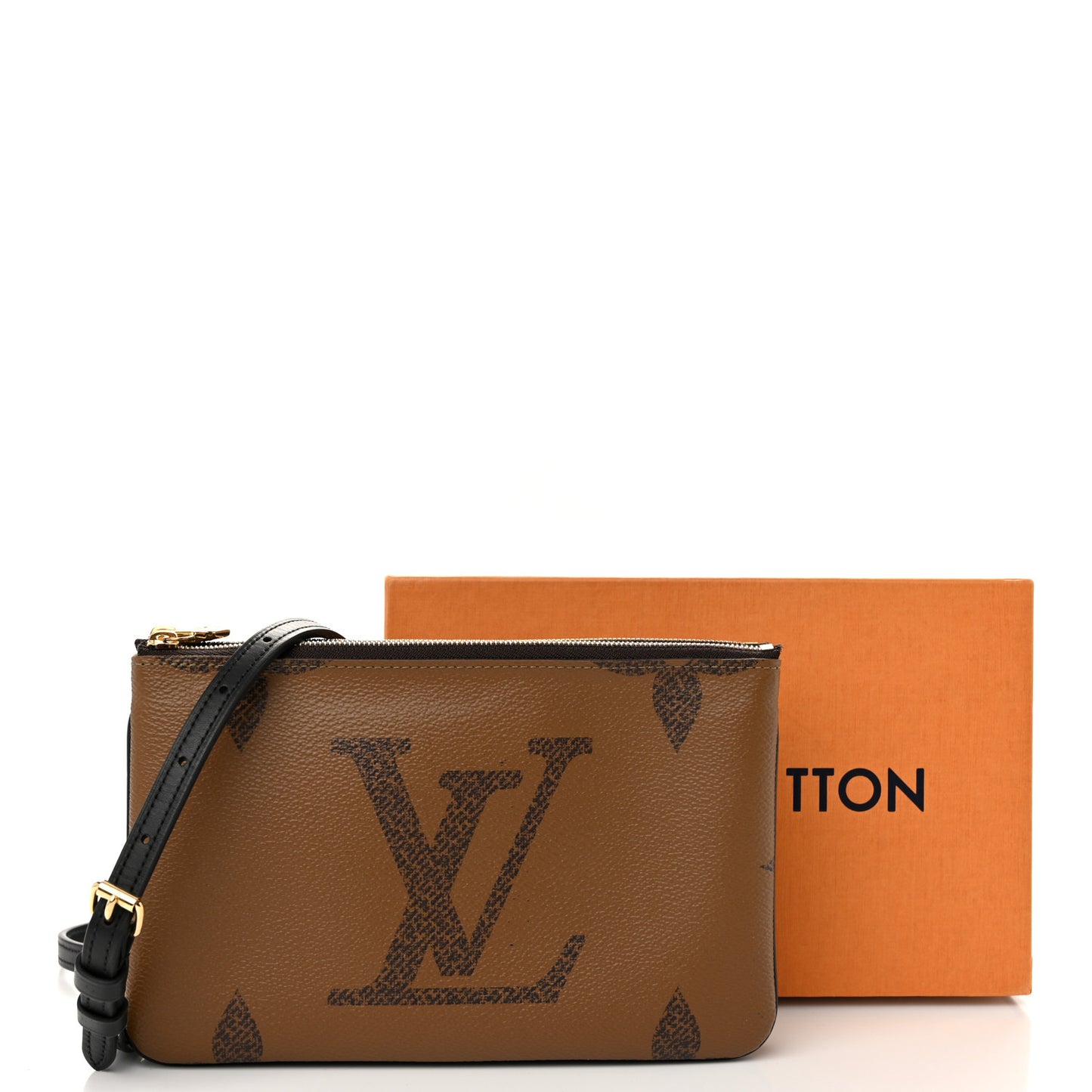 Reverse Monogram Giant Double Zip Pochette