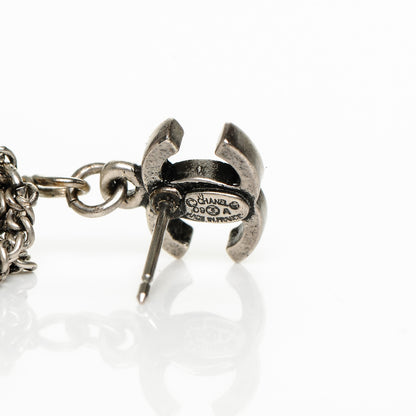 Chanel Ruthenium Pearl CC Drop Earrings 4 of 5