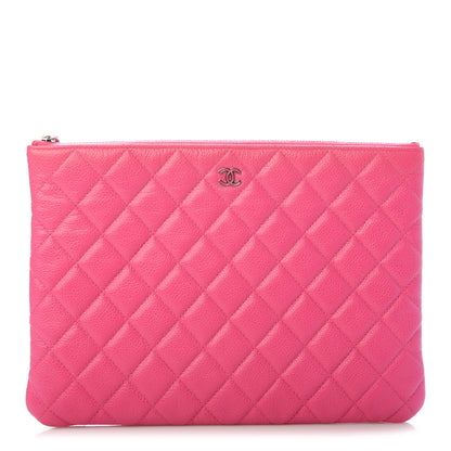 Chanel Caviar Quilted Medium Cosmetic Case Pink 1 of 7