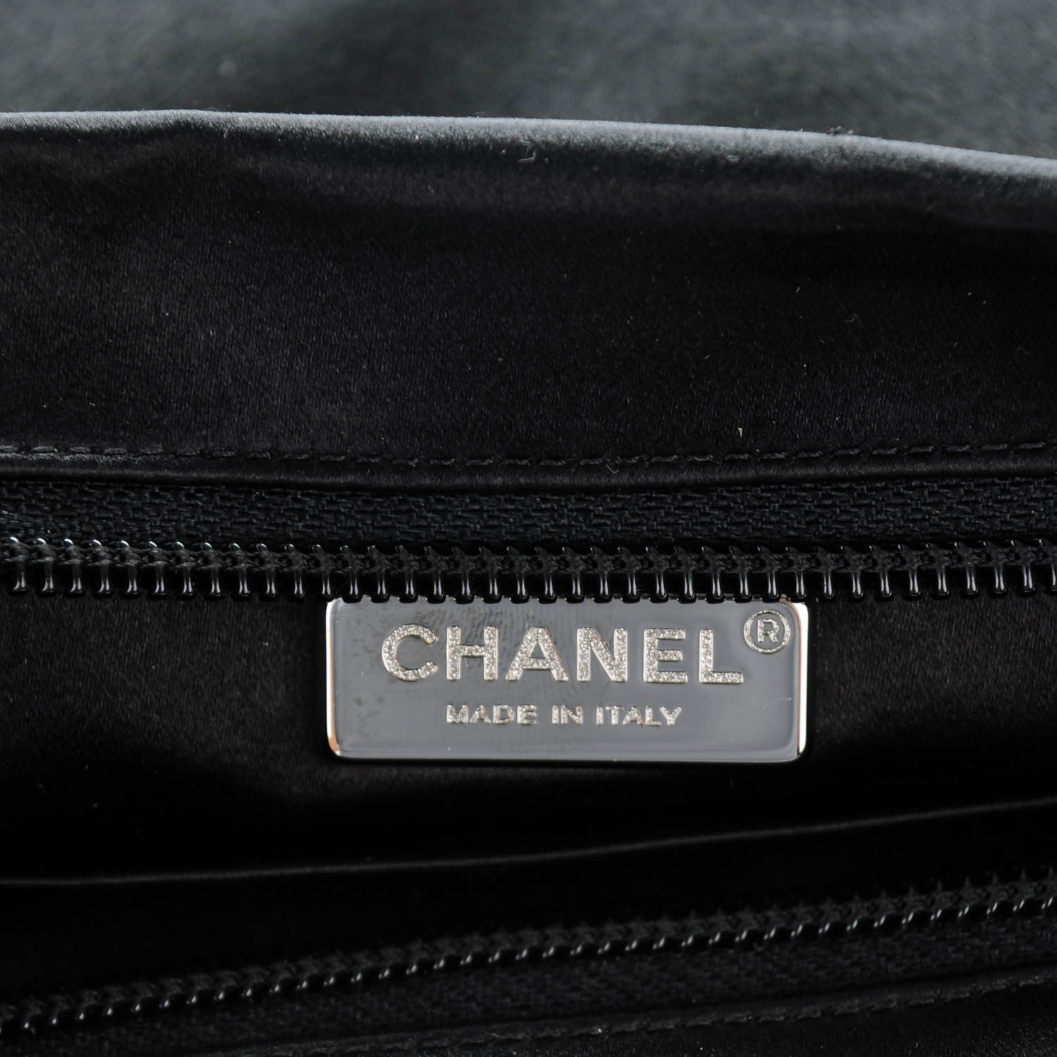 Chanel Satin Diamante Evening Clutch Bag Black 6 of 7