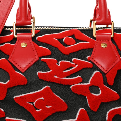 Louis Vuitton X UF Tufted Monogram Speedy Bandouliere 25 Black Red 8 of 10