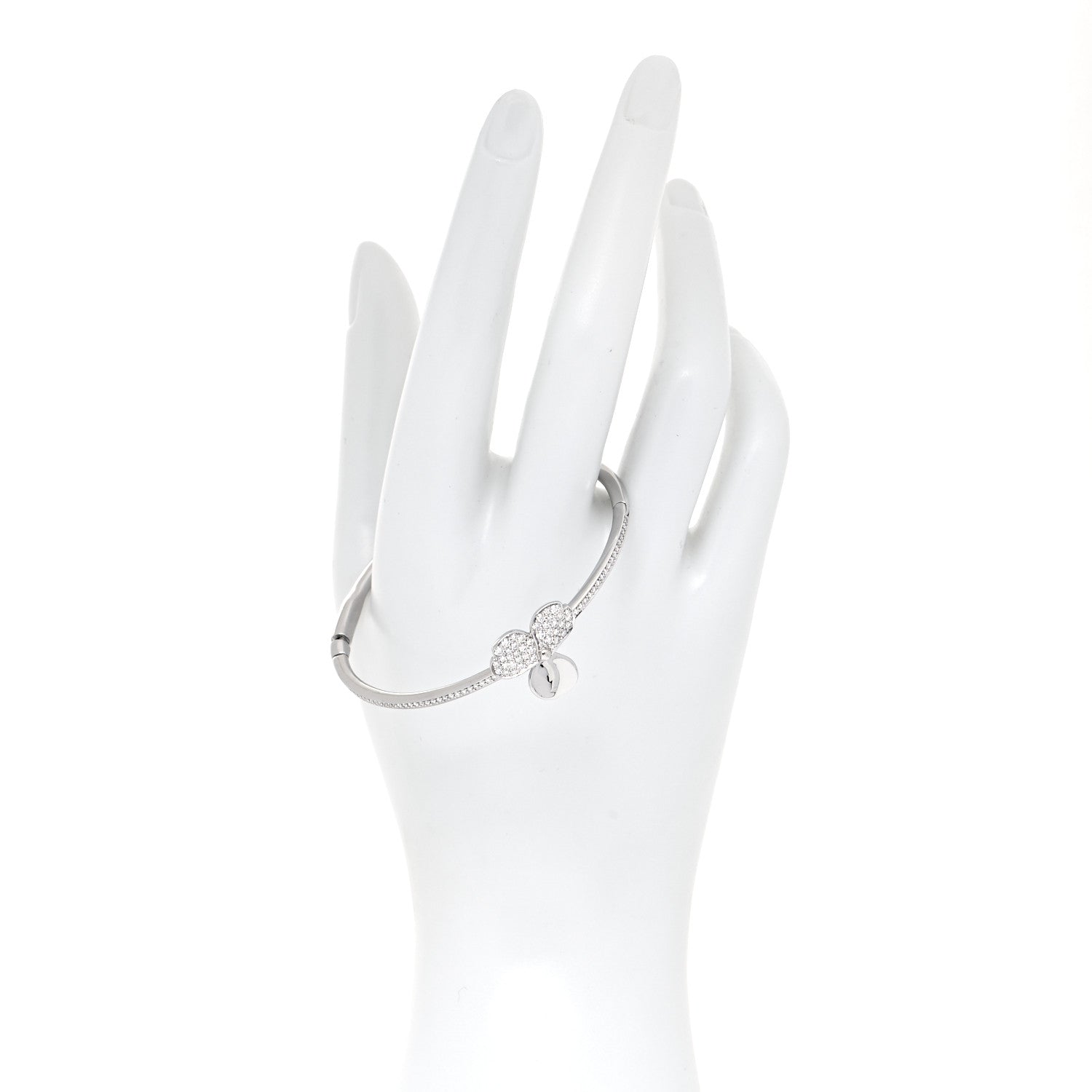 Tiffany Platinum Diamond Paper Flowers Hinged Bangle Bracelet 4 of 10