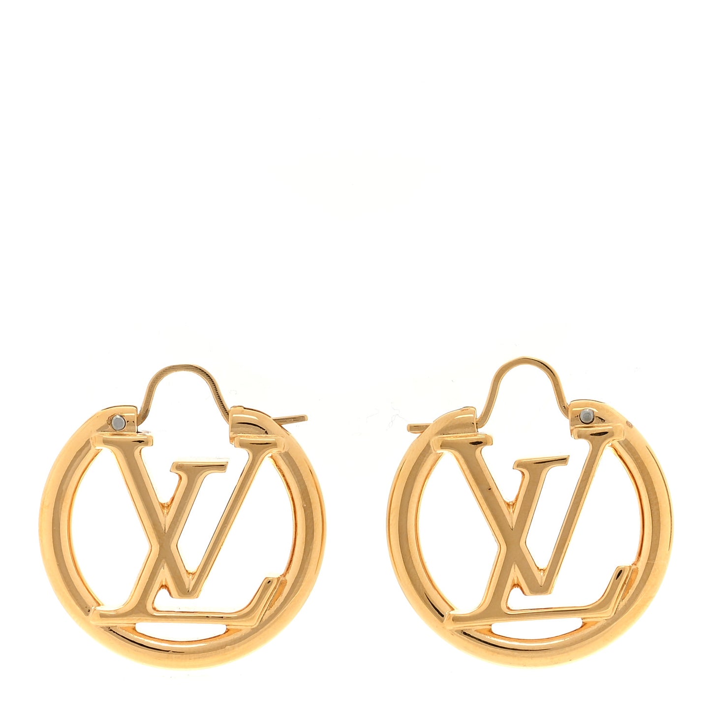 Metal Small Louise Hoop Earrings Gold