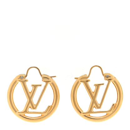Louis Vuitton Metal Small Louise Hoop Earrings Gold 1 of 4