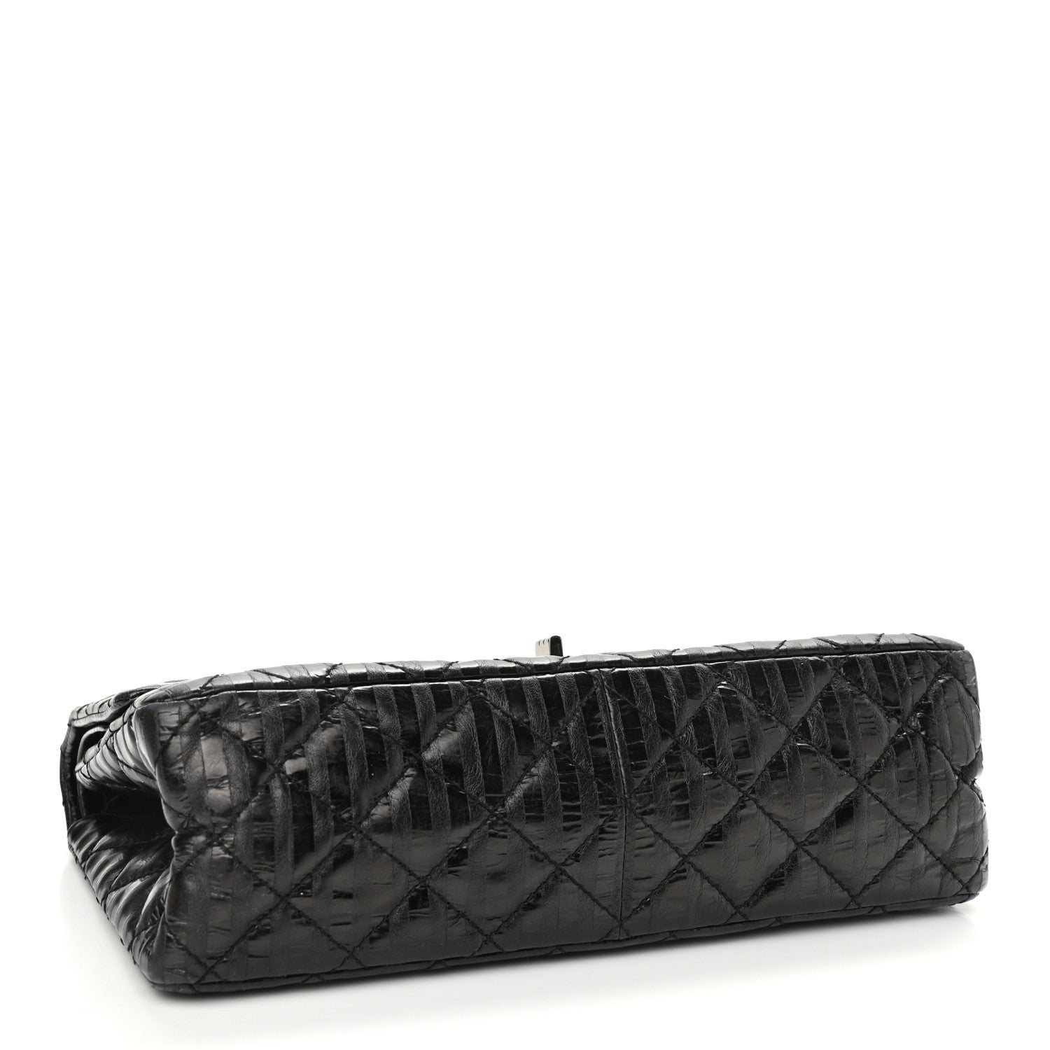 Chanel Metallic Calfskin Striped 2.55 Reissue 226 Flap Black 4 of 10