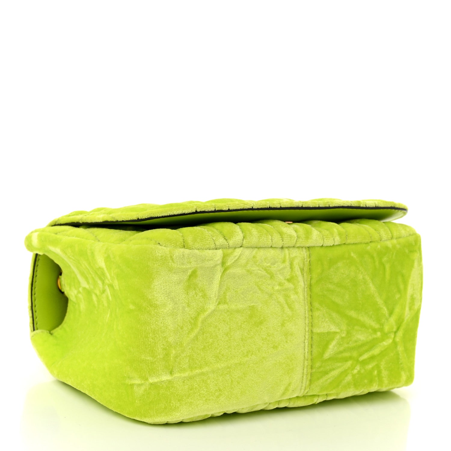 Versace Velvet Quilted Virtus Shoulder Bag Green 4 of 9