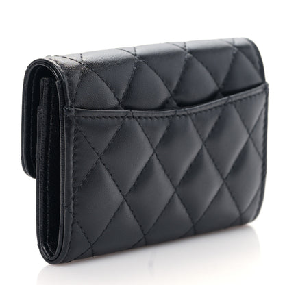Chanel Lambskin Quilted Flap Card Holder Wallet So Black 3 of 11