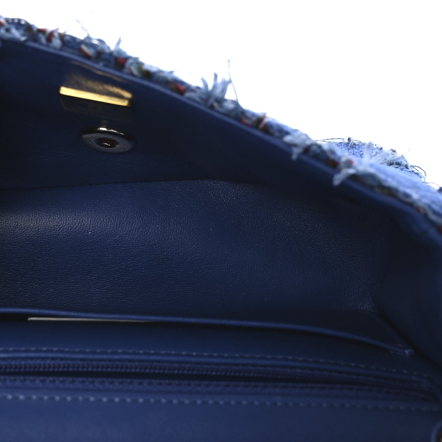 Chanel Tweed Quilted Mini Rectangular Flap Blue Multicolor 4 of 9