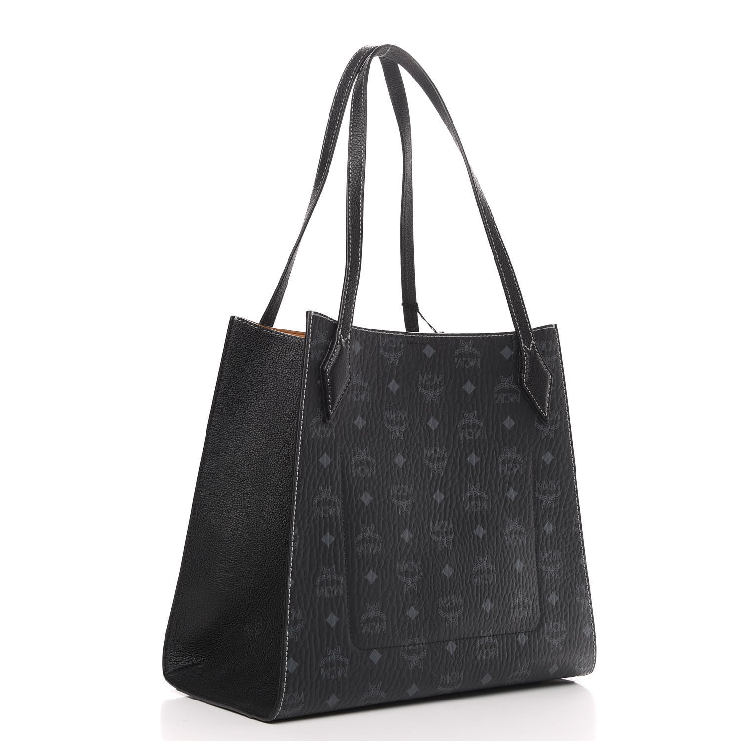 MCM Visetos Medium Yris Shopper Tote Black 3 of 8