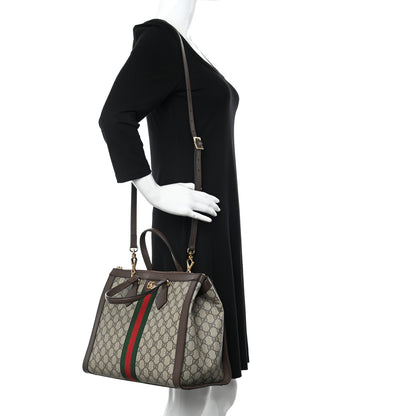 Gucci GG Supreme Monogram Web Medium Ophidia Tote Bag Brown 2 of 16