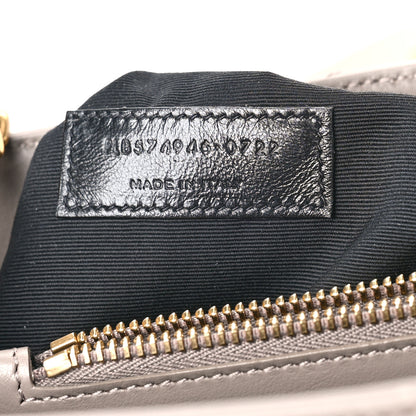 Saint Laurent Calfskin Y Quilted Monogram Medium Loulou Chain Satchel Grey Brown 6 of 8