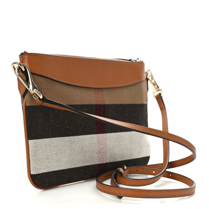 Burberry Mega Check Peyton Crossbody Clutch Bag Saddle Brown 2 of 7