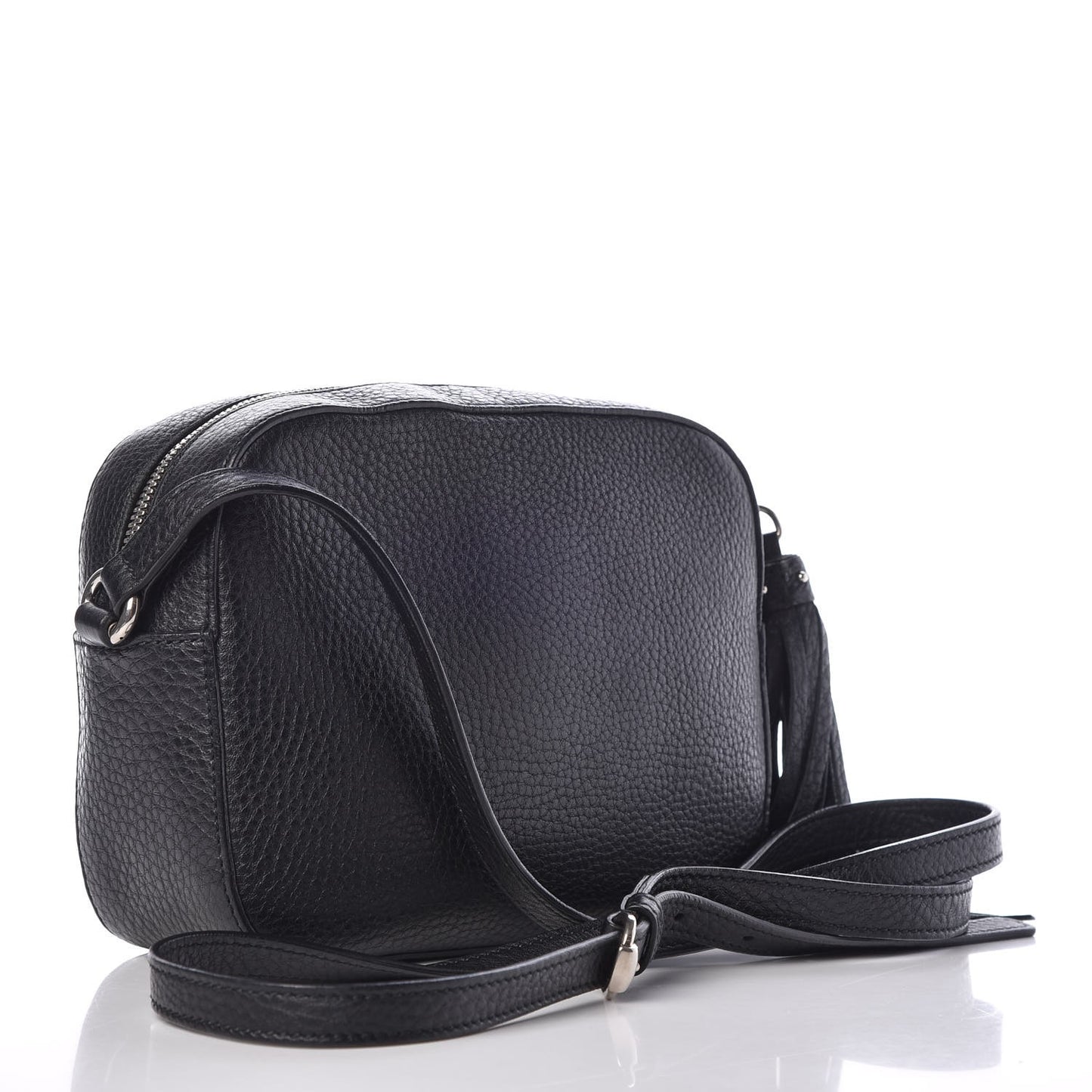 Pebbled Calfskin Studded Small Soho Disco Bag Black