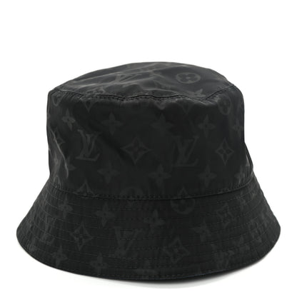 Louis Vuitton Nylon Wool Monogram Reversible MNG Rain Bucket Hat M Black Navy 10 of 16