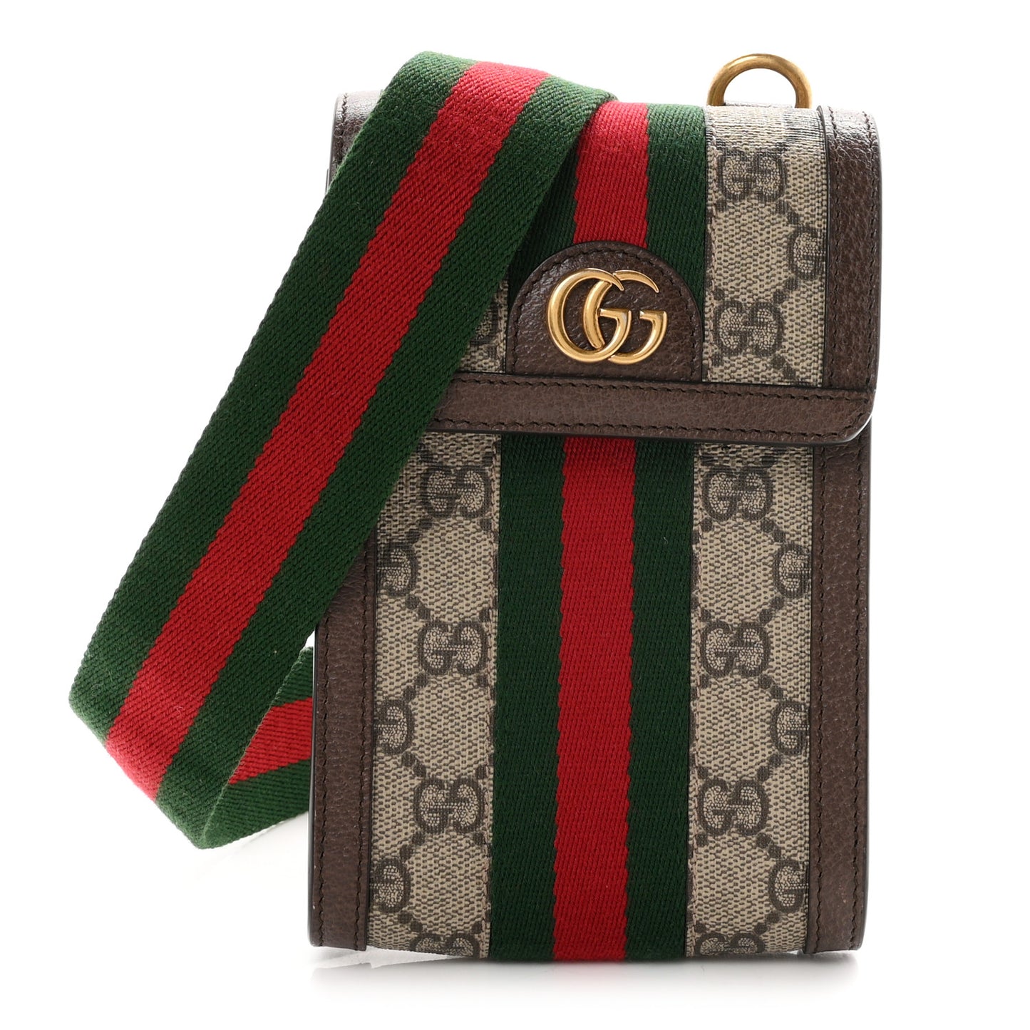 GG Supreme Monogram Web Mini Ophidia Crossbody Bag Detachable Wallet Beige Ebony