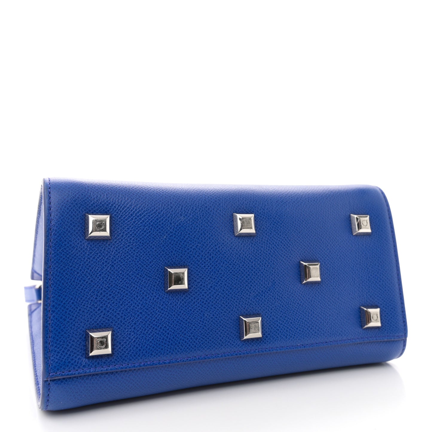Hammered Calfskin Small The Studio Box Bag Lapis Lazuli