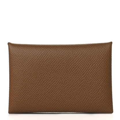 Hermes Epsom Verso Calvi Duo Card Case Alezan Biscuit 1 of 8