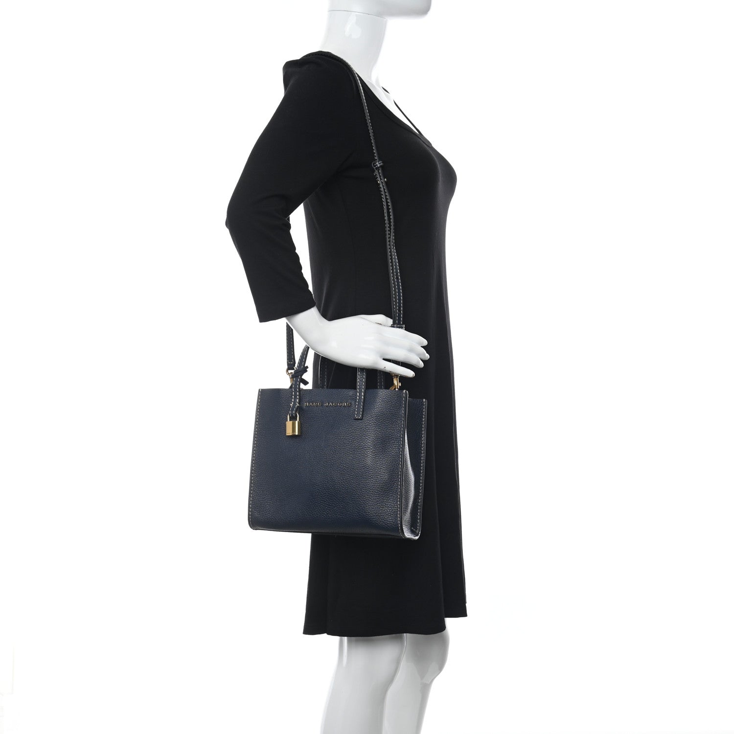 Marc Jacobs Calfskin Mini Grid Tote Bag Blue 2 of 10