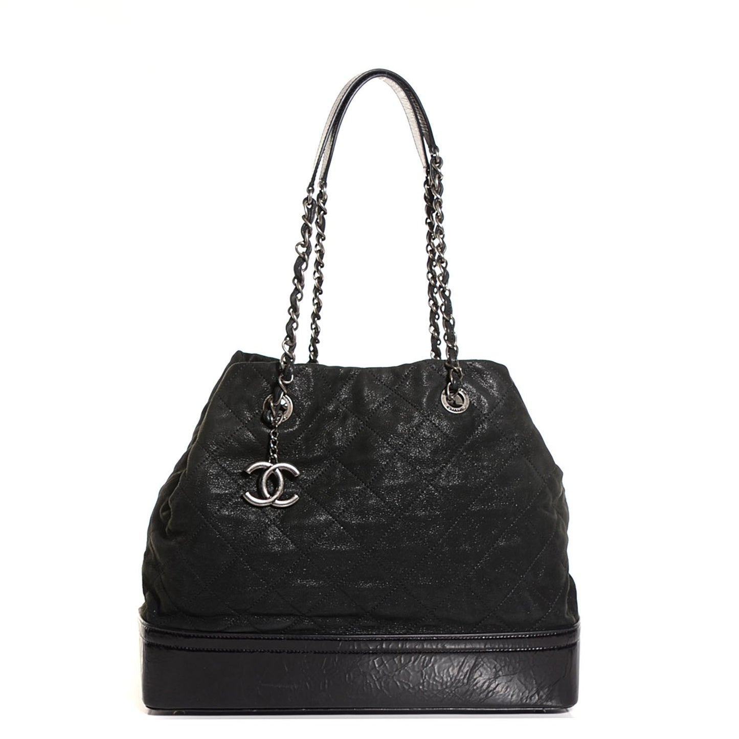 Iridescent Calfskin VIP Large Tote Black