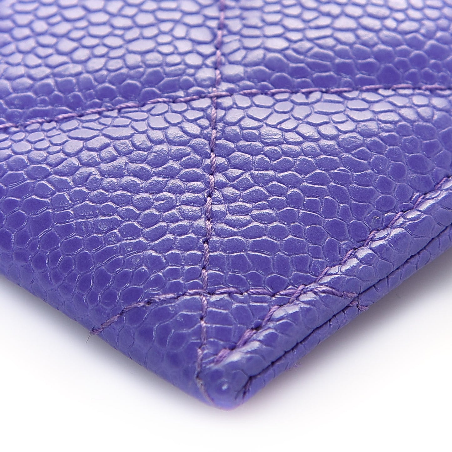 Caviar Quilted Incognito Card Holder Purple