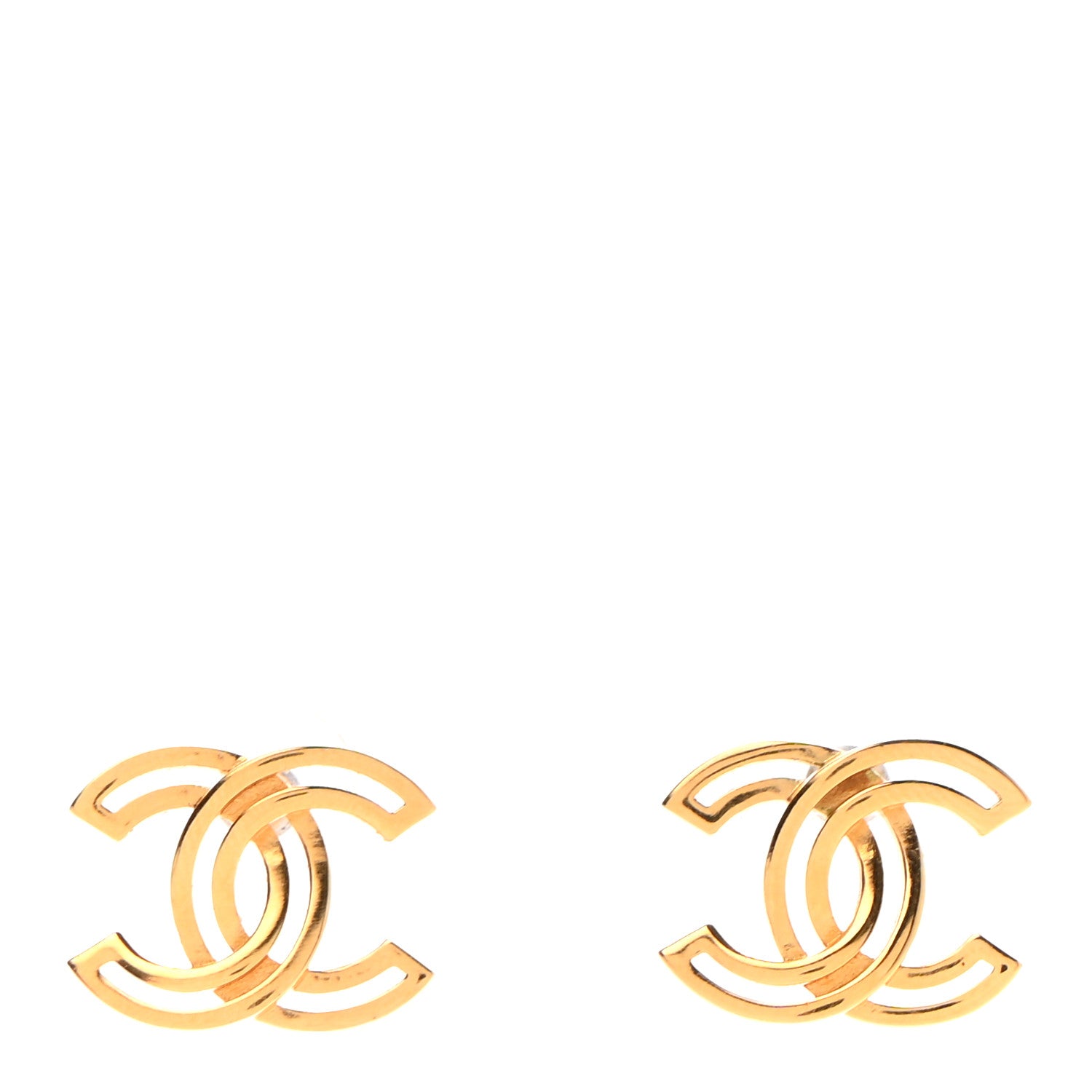 Chanel Metal Obazine CC Earrings Gold 1 of 4