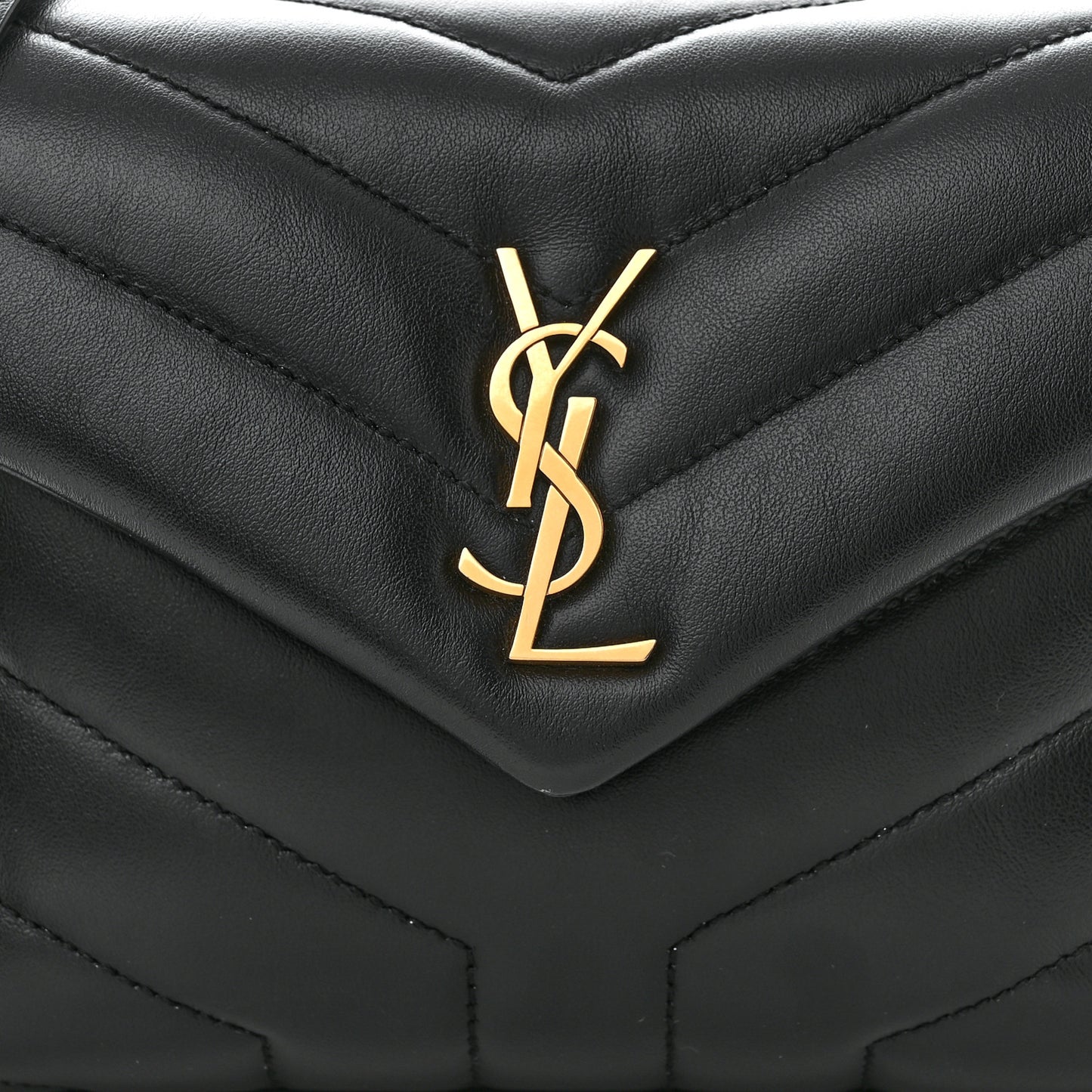 Calfskin Y Quilted Monogram Toy Loulou Crossbody Bag Black
