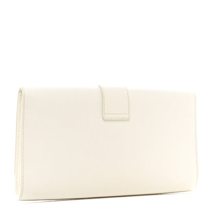 Saint Laurent Textured Calfskin Classic Y Ligne Clutch White 3 of 7