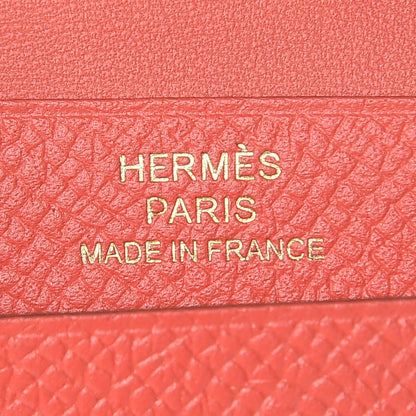 Hermes Epsom Bearn Card Holder Wallet Rose Jaipur 7 of 8