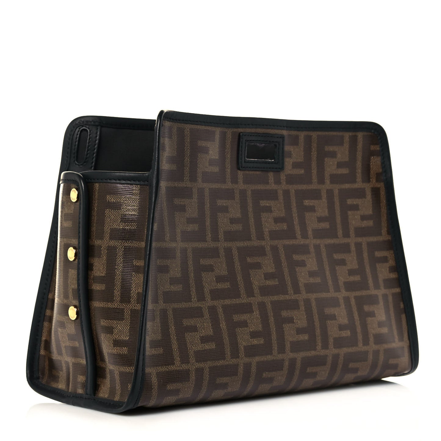 Glazed Fabric Vitello Century FF 1974 Stamp Patch Mini Peekaboo Defender Cover Mogano Panna Black