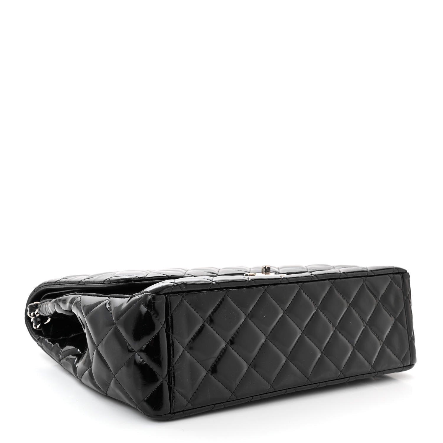 Chanel Patent Quilted Maxi Double Flap Black 4 of 11