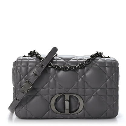 Christian Dior Calfskin Macrocannage Medium Caro Bag Iron Grey 1 of 9
