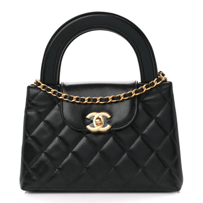 Chanel Shiny Aged Calfskin Quilted Nano Kelly Shopper Black 1 of 11