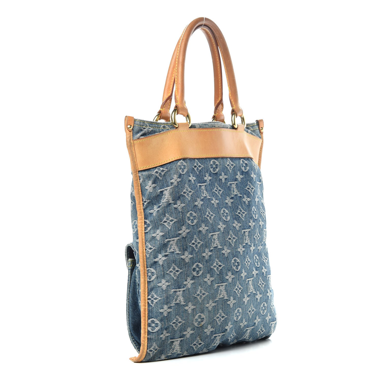 Louis Vuitton Monogram Denim Sac Plat Blue 3 of 15