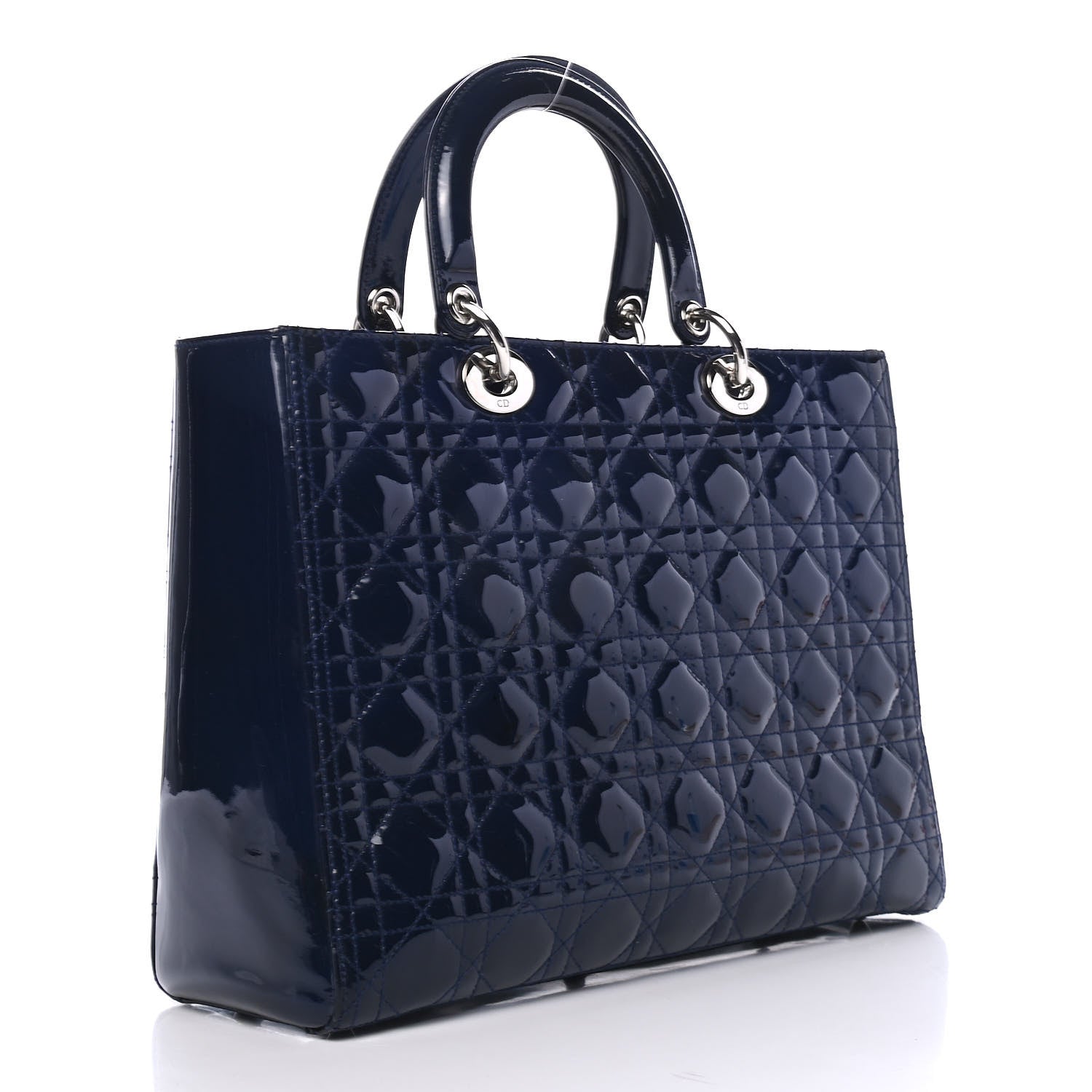 Christian Dior Patent Cannage Large Lady Dior Navy Blue 2 of 4