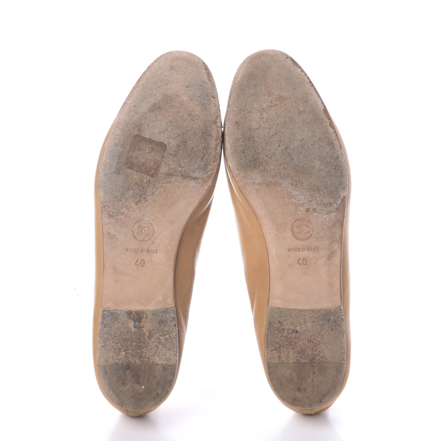 Chanel Lambskin Cap Toe CC Ballerina Flats 40 Beige 7 of 11