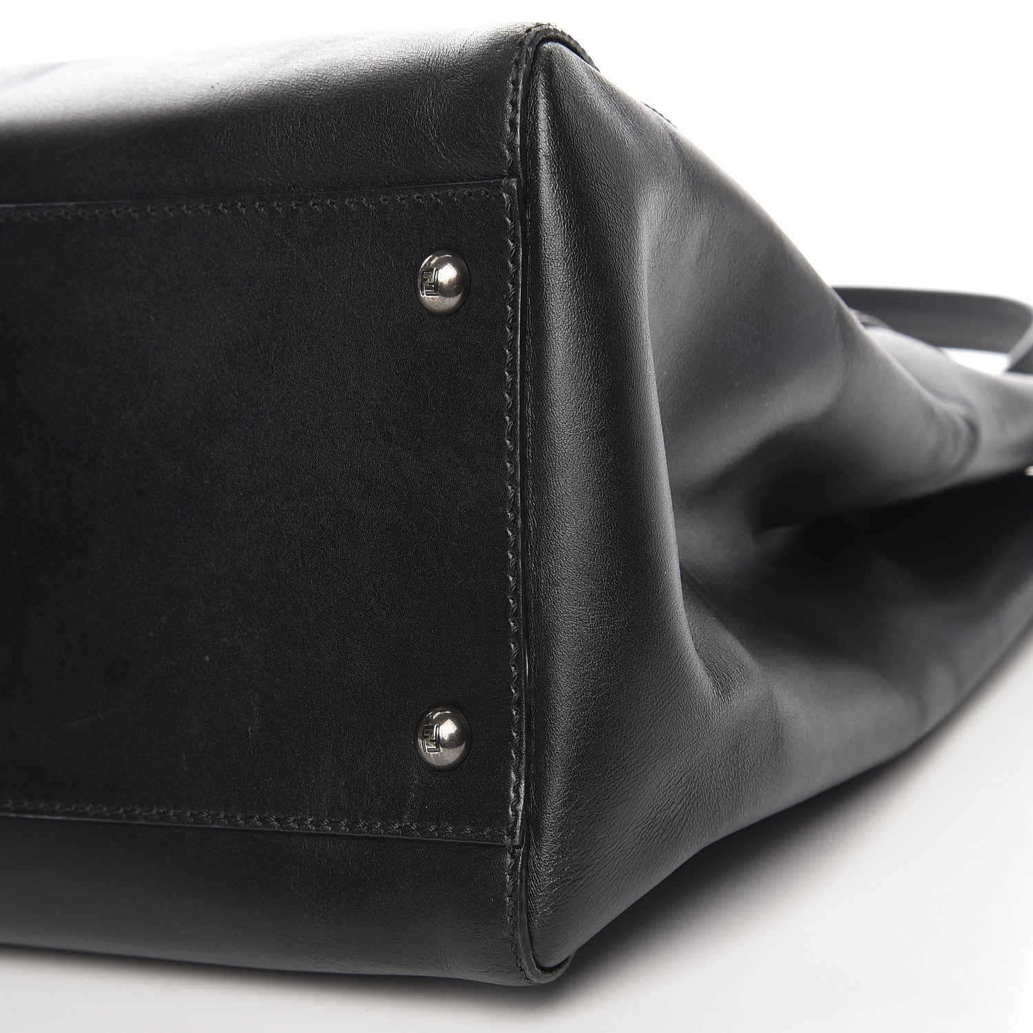 Fendi Vitello Suede Large Peekaboo Iconic Satchel Black 10 of 12