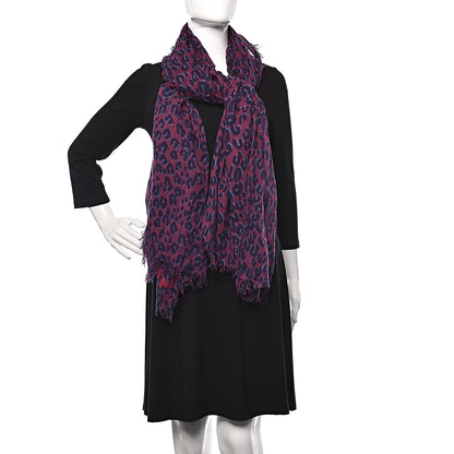 Louis Vuitton Cashmere Silk Leopard Etole Stole 2 of 4