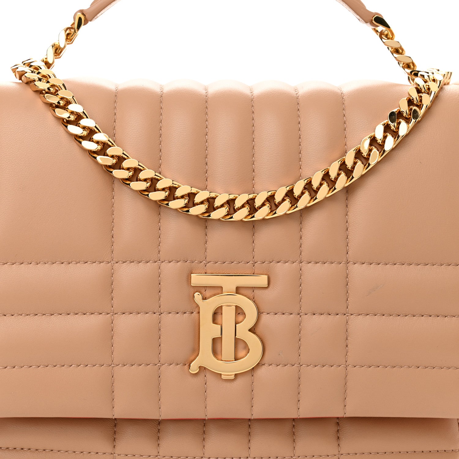Burberry Lambskin Quilted Lola Small Satchel Cool Beige 8 of 12