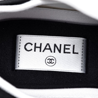 Chanel Fabric Calfskin Suede CC Sneakers 40 White Black 6 of 6