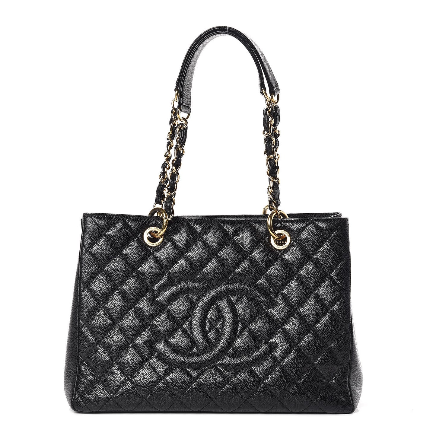 Caviar Quilted Grand Shopping Tote GST Black