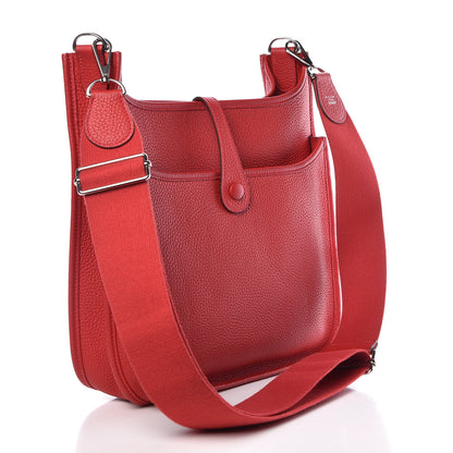 Hermes Taurillon Clemence Evelyne III PM Rouge Casaque 3 of 10