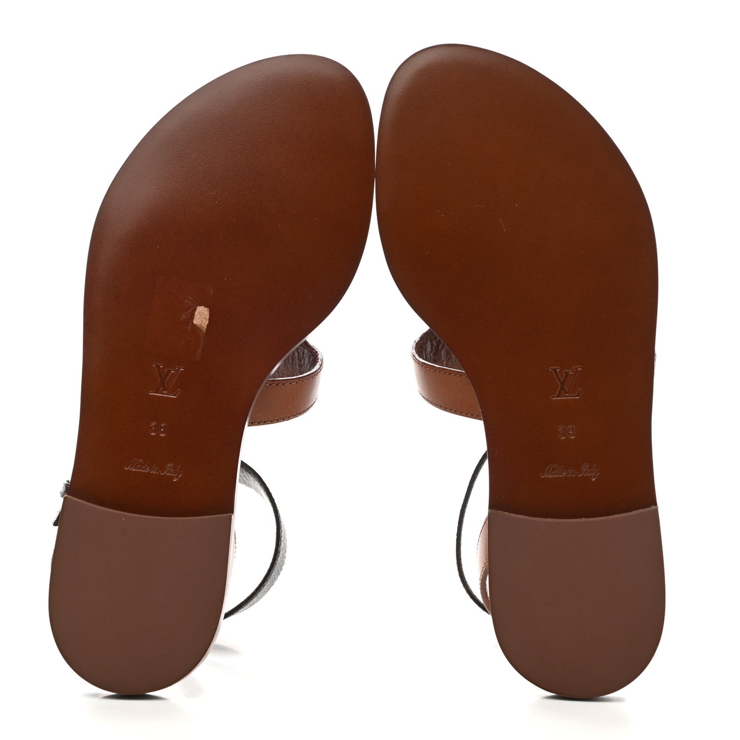 Monogram Game On Playful Flat Sandals 38 Brown