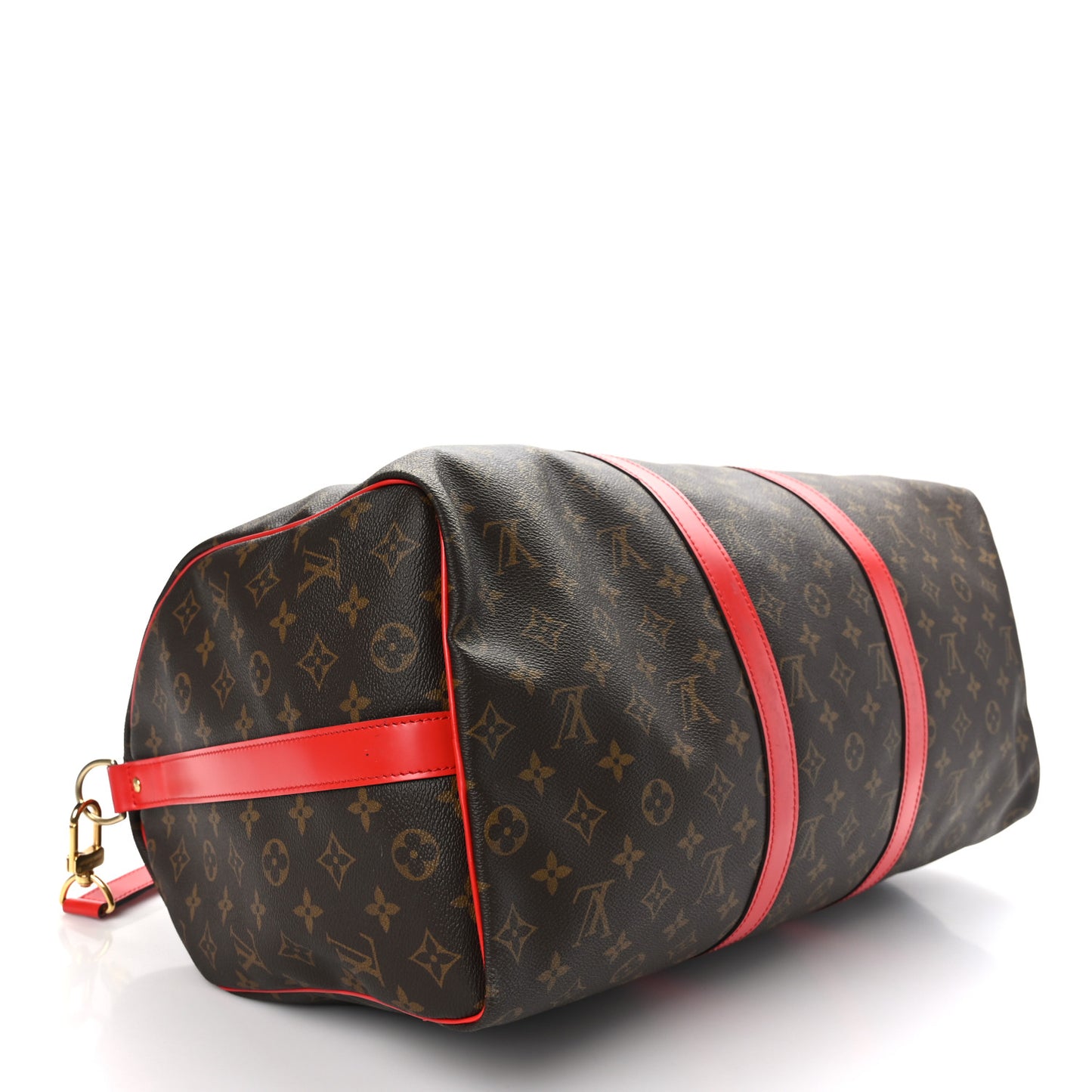 Calfskin Monogram Keepall Bandouliere 50 Coquelicot