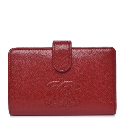 Chanel Caviar Timeless CC Zipped Pocket Wallet Red 1 of 15