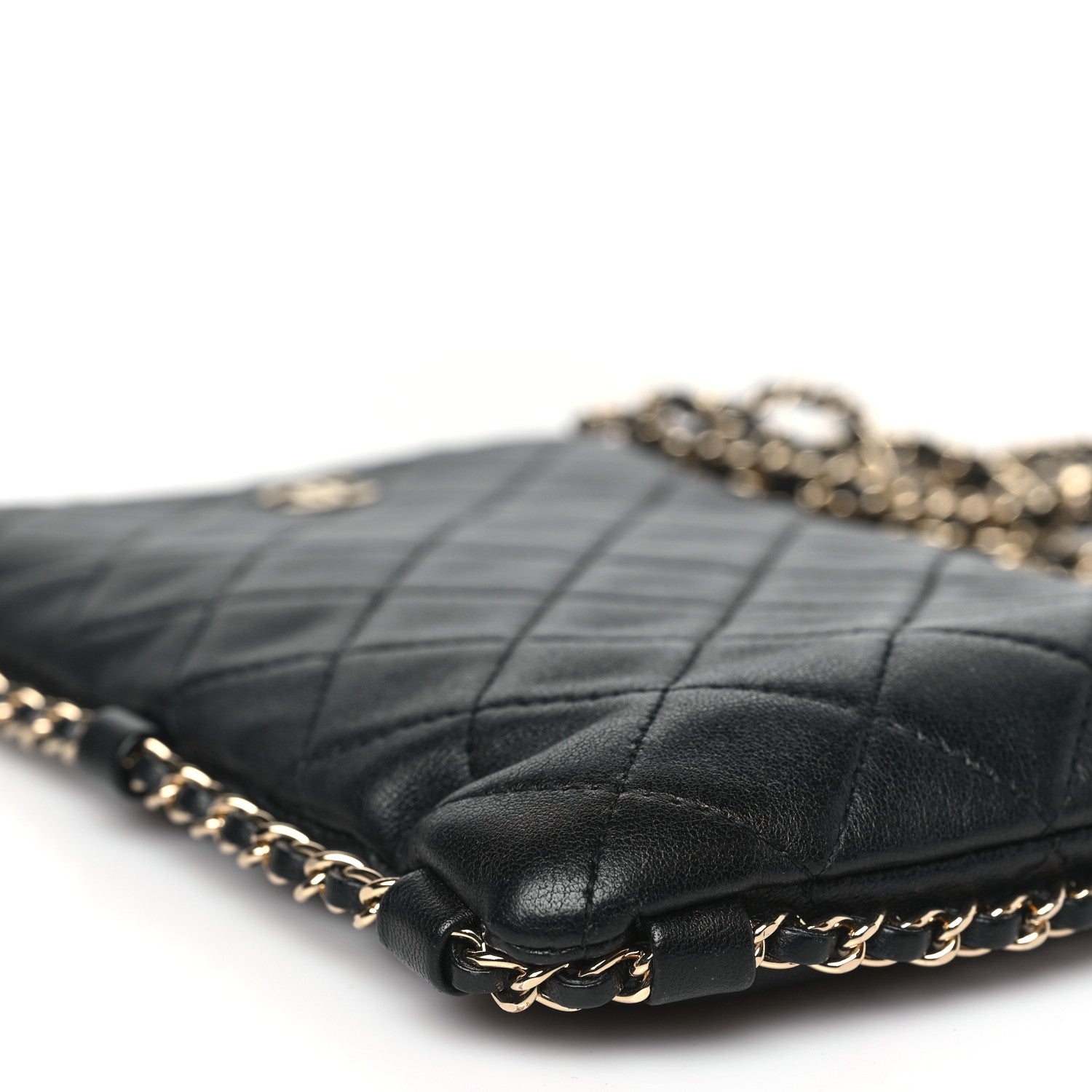 Chanel Lambskin Quilted Tech Take Away Clutch Black 9 of 10