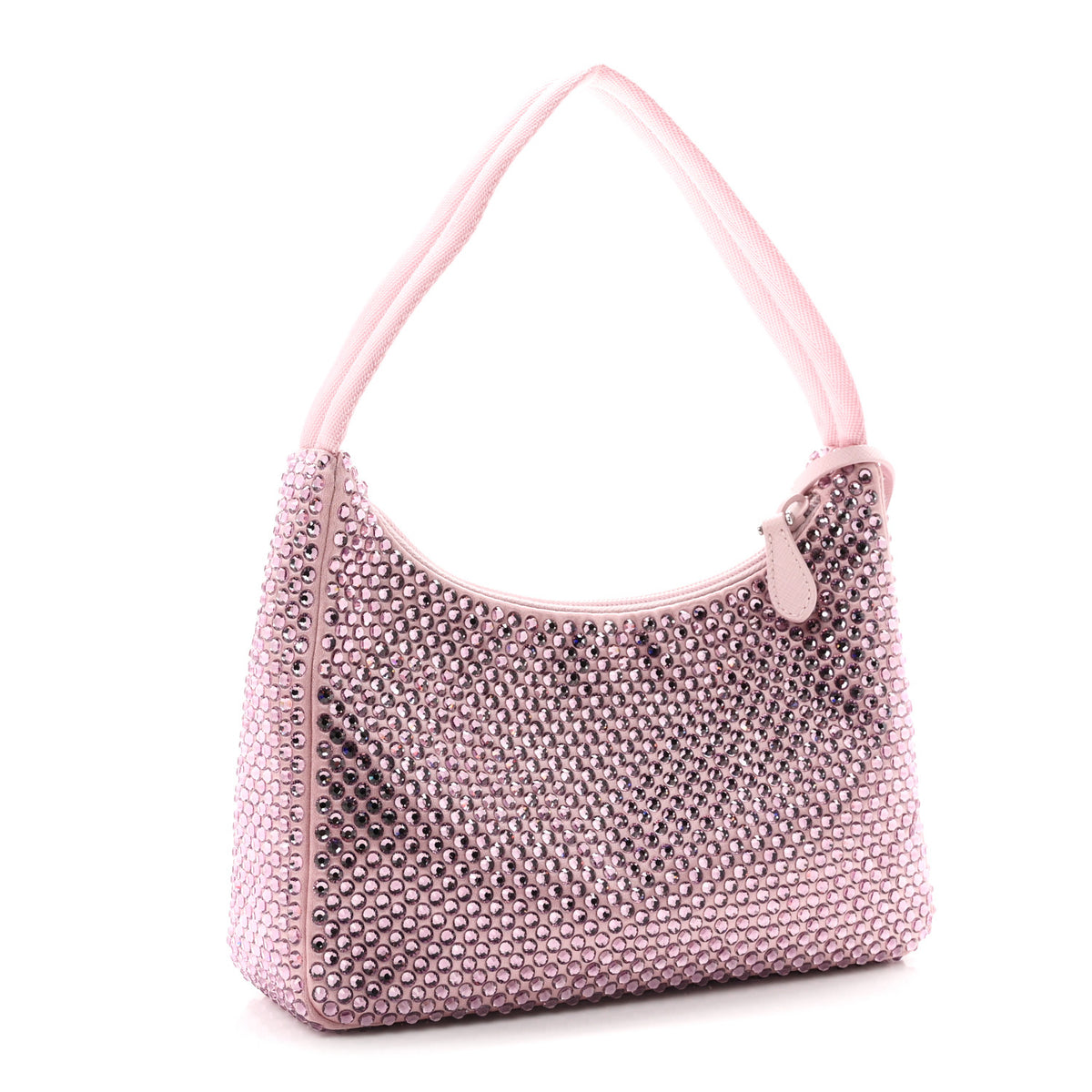 Prada Satin Crystal Mini Re-Edition 2000 Bag Alabastro 3 of 11